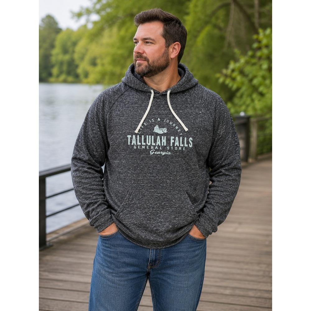 Jerzees‎ Tallulah Falls General Store GA Hoodie XL Gray Marled Raglan Pullover